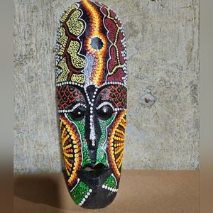 VINTAGE Hand Carved Hand Painted Mask